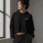 Escape The Ordinary crop hoodie with raw hem and dyed drawstrings in streetwear style