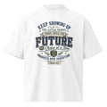 Progress Over Perfection oversized tee with dropped shoulders and wide collar for daily motivation