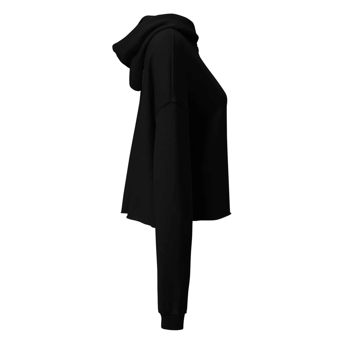 Escape The Ordinary crop hoodie with raw hem and dropped shoulder streetwear style