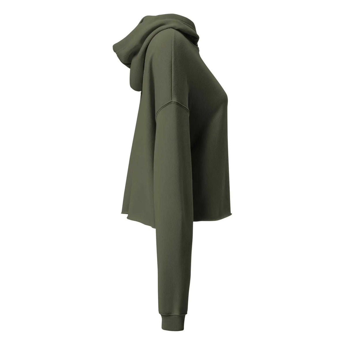 Escape The Ordinary crop hoodie with raw hem and streetwear style