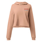 Escape The Ordinary crop hoodie with raw hem and dropped shoulders in streetwear style