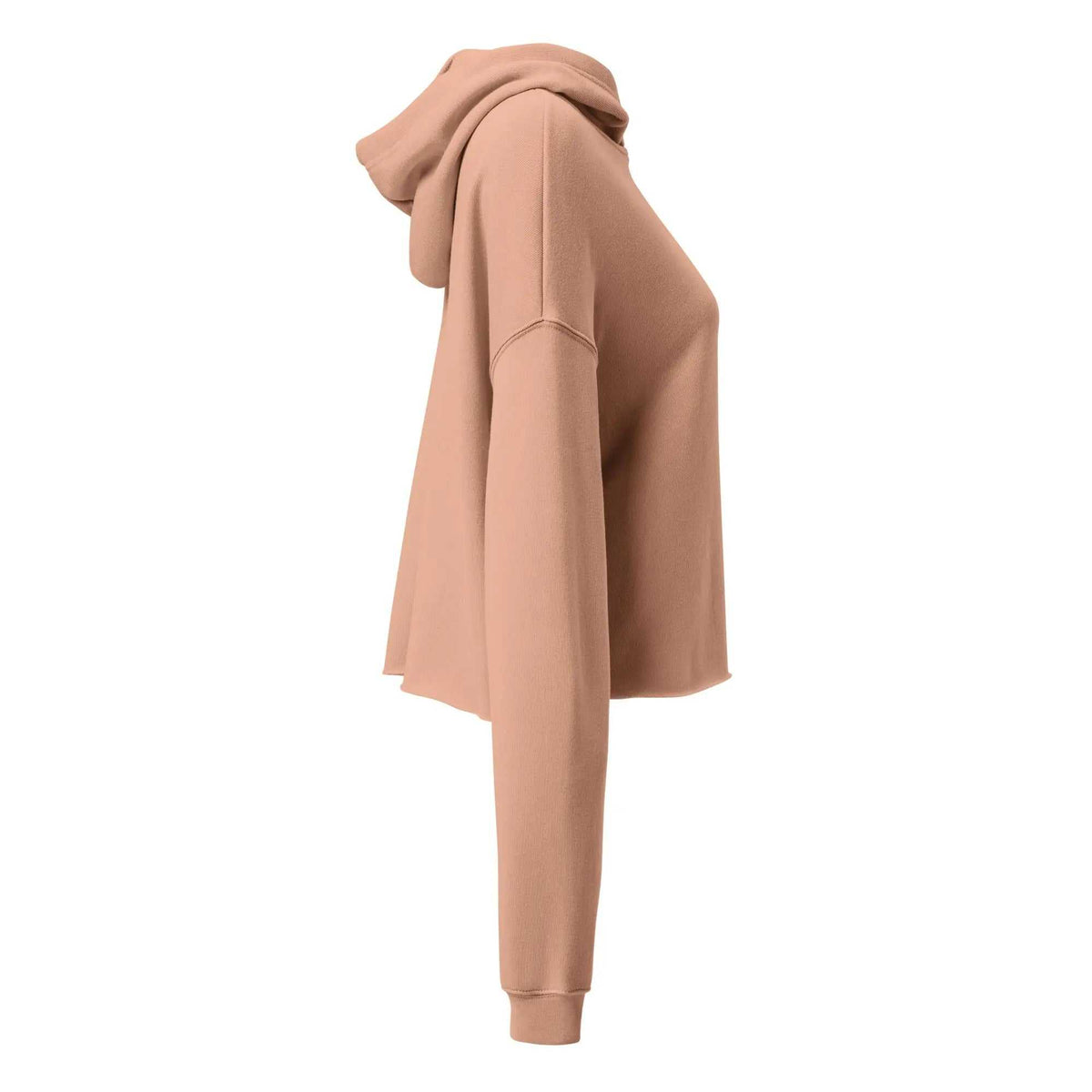 Escape The Ordinary crop hoodie with raw hem and dyed drawstrings in streetwear style
