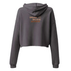 Escape The Ordinary raw hem crop hoodie with dropped shoulders and dyed drawstrings in streetwear style