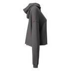 Escape The Ordinary crop hoodie with raw hem and dyed drawstrings in streetwear style