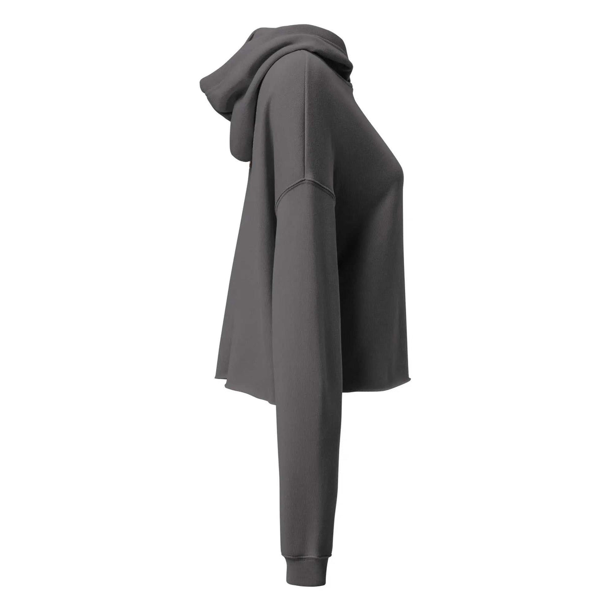 Escape The Ordinary crop hoodie with raw hem and dyed drawstrings in streetwear style