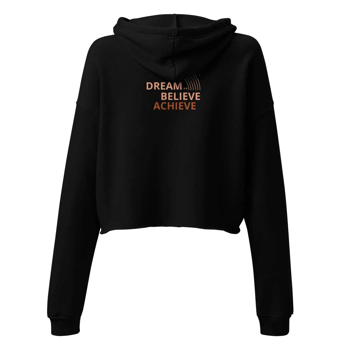 Escape The Ordinary crop hoodie with raw hem and dyed drawstrings streetwear style